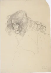Frauenkopf im Dreiviertelprofil nach links